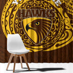 Personalized Hawthorn Hawks Polynesian Window Curtain Tribal Chest and Sleeve Tattoo Heritage Warrior