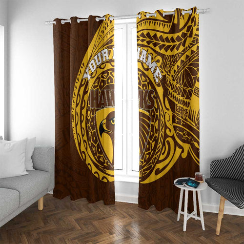 Personalized Hawthorn Hawks Polynesian Window Curtain Tribal Chest and Sleeve Tattoo Heritage Warrior