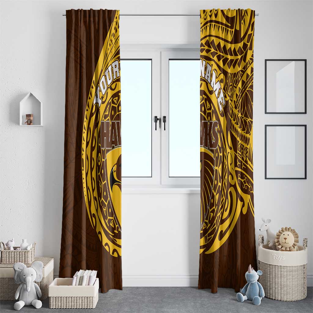 Personalized Hawthorn Hawks Polynesian Window Curtain Tribal Chest and Sleeve Tattoo Heritage Warrior
