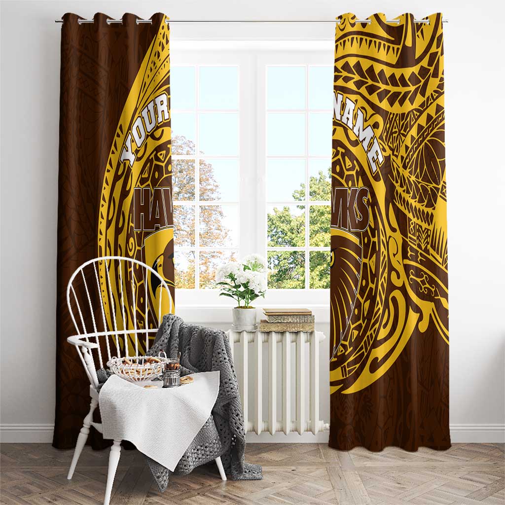 Personalized Hawthorn Hawks Polynesian Window Curtain Tribal Chest and Sleeve Tattoo Heritage Warrior