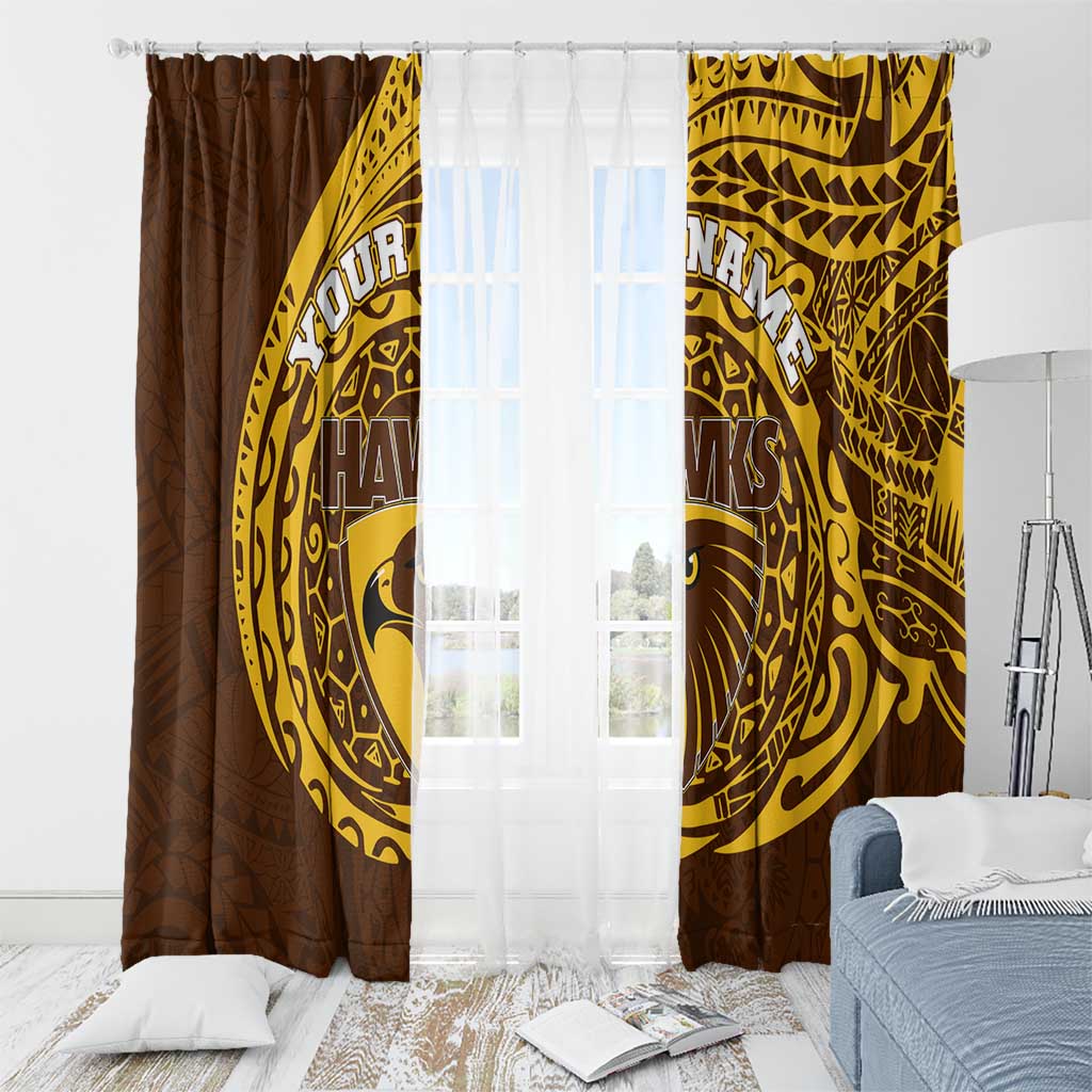 Personalized Hawthorn Hawks Polynesian Window Curtain Tribal Chest and Sleeve Tattoo Heritage Warrior