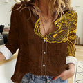 Personalized Hawthorn Hawks Polynesian Women Casual Shirt Tribal Chest and Sleeve Tattoo Heritage Warrior