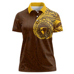 Personalized Hawthorn Hawks Polynesian Women Polo Shirt Tribal Chest and Sleeve Tattoo Heritage Warrior