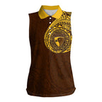 Personalized Hawthorn Hawks Polynesian Women Sleeveless Polo Shirt Tribal Chest and Sleeve Tattoo Heritage Warrior