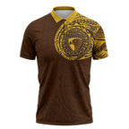 Personalized Hawthorn Hawks Polynesian Zipper Polo Shirt Tribal Chest and Sleeve Tattoo Heritage Warrior