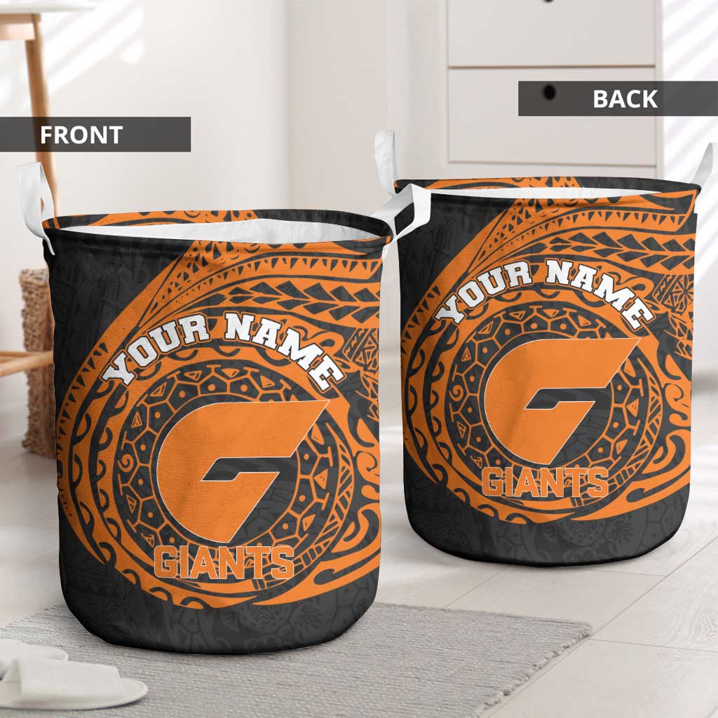 Personalized Giants Polynesian Laundry Basket Tribal Chest and Sleeve Tattoo Heritage Warrior