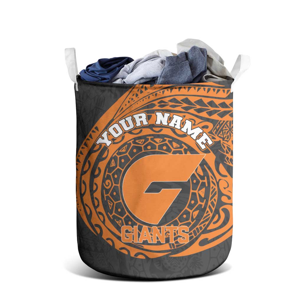 Personalized Giants Polynesian Laundry Basket Tribal Chest and Sleeve Tattoo Heritage Warrior