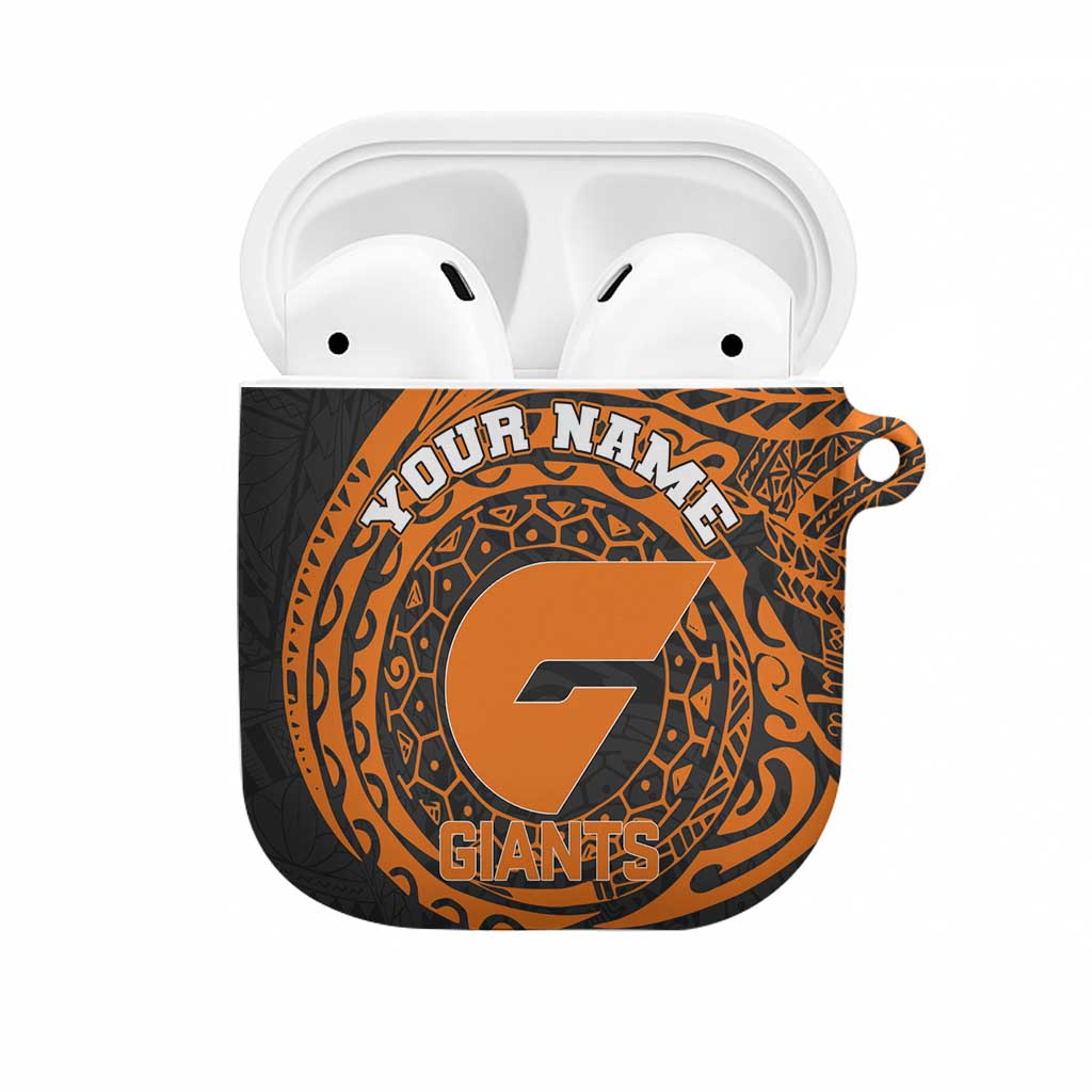 Personalized Giants Polynesian AirPods Case Tribal Chest and Sleeve Tattoo Heritage Warrior