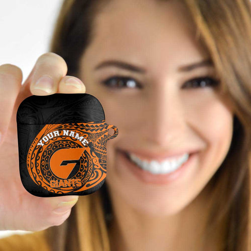 Personalized Giants Polynesian AirPods Case Tribal Chest and Sleeve Tattoo Heritage Warrior