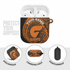 Personalized Giants Polynesian AirPods Case Tribal Chest and Sleeve Tattoo Heritage Warrior