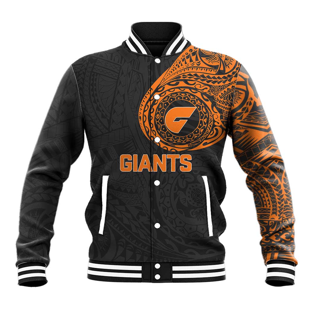 Personalized Giants Polynesian Baseball Jacket Tribal Chest and Sleeve Tattoo Heritage Warrior
