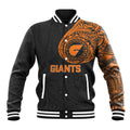 Personalized Giants Polynesian Baseball Jacket Tribal Chest and Sleeve Tattoo Heritage Warrior