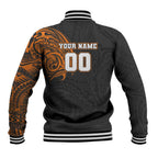 Personalized Giants Polynesian Baseball Jacket Tribal Chest and Sleeve Tattoo Heritage Warrior