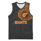 Personalized Giants Polynesian Basketball Jersey Tribal Chest and Sleeve Tattoo Heritage Warrior
