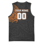 Personalized Giants Polynesian Basketball Jersey Tribal Chest and Sleeve Tattoo Heritage Warrior