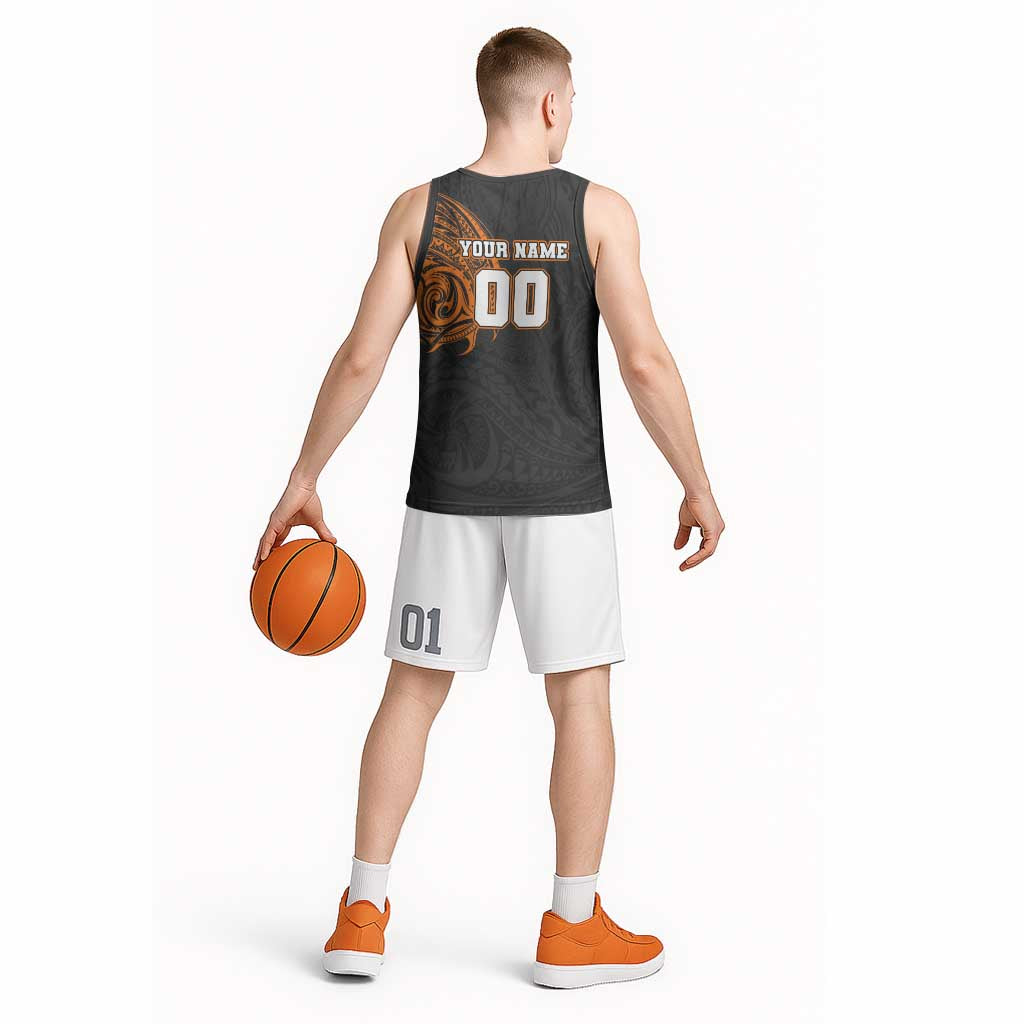 Personalized Giants Polynesian Basketball Jersey Tribal Chest and Sleeve Tattoo Heritage Warrior