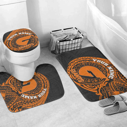 Personalized Giants Polynesian Bathroom Set Tribal Chest and Sleeve Tattoo Heritage Warrior