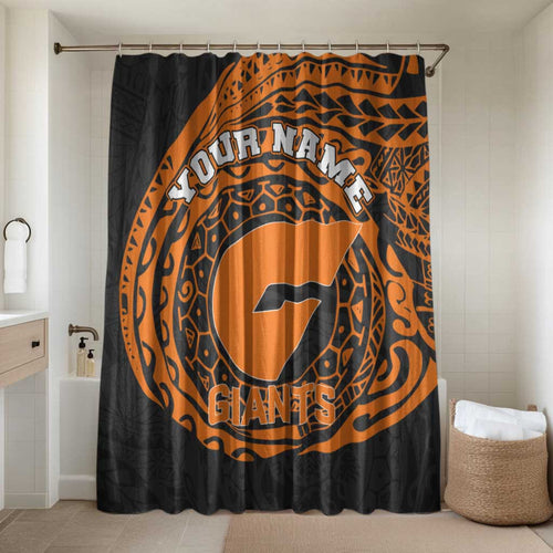Personalized Giants Polynesian Bathroom Set Tribal Chest and Sleeve Tattoo Heritage Warrior
