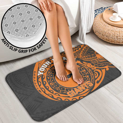 Personalized Giants Polynesian Bathroom Set Tribal Chest and Sleeve Tattoo Heritage Warrior