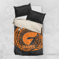 Personalized Giants Polynesian Bedding Set Tribal Chest and Sleeve Tattoo Heritage Warrior