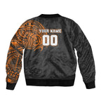 Personalized Giants Polynesian Bomber Jacket Tribal Chest and Sleeve Tattoo Heritage Warrior