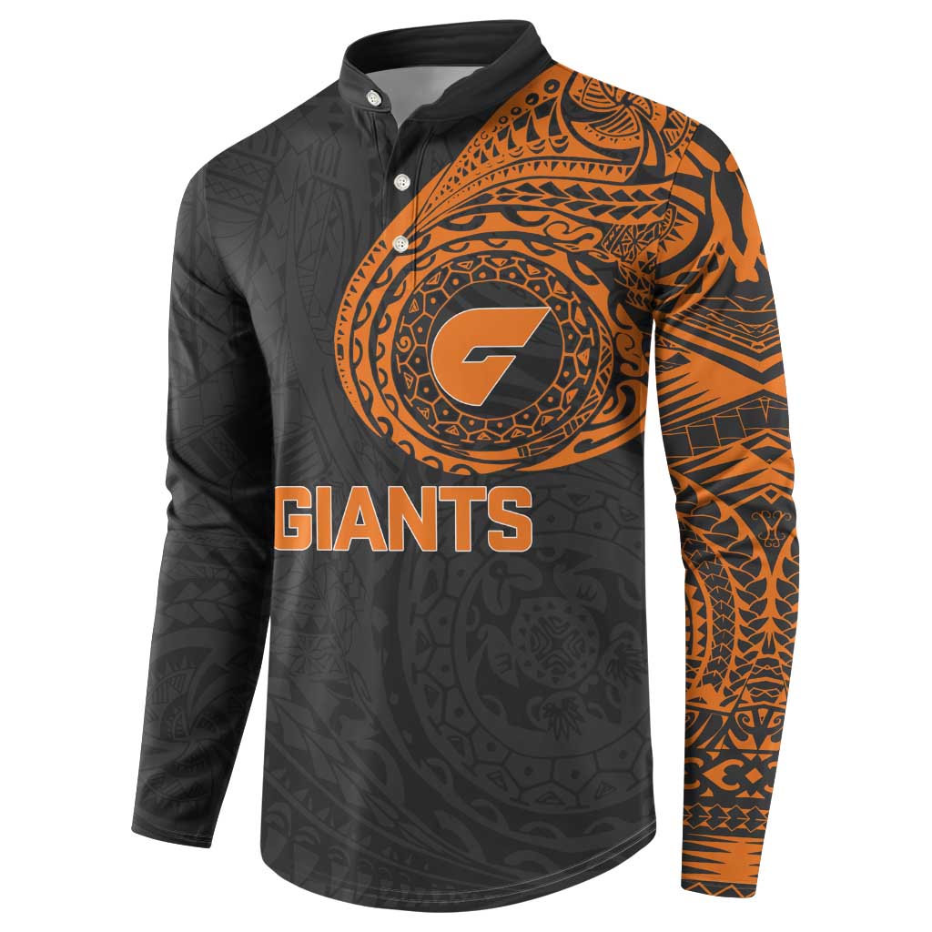 Personalized Giants Polynesian Button Sweatshirt Tribal Chest and Sleeve Tattoo Heritage Warrior