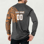 Personalized Giants Polynesian Button Sweatshirt Tribal Chest and Sleeve Tattoo Heritage Warrior