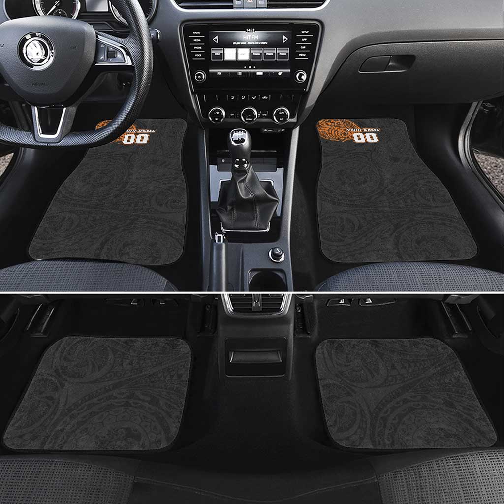 Personalized Giants Polynesian Car Mats Tribal Chest and Sleeve Tattoo Heritage Warrior