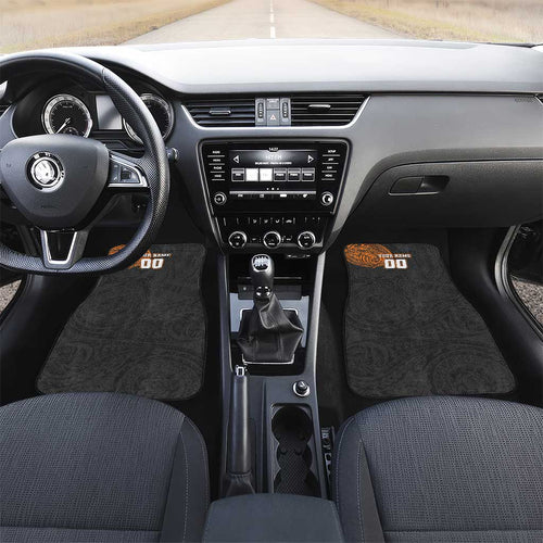 Personalized Giants Polynesian Car Mats Tribal Chest and Sleeve Tattoo Heritage Warrior