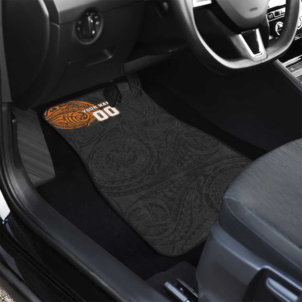 Personalized Giants Polynesian Car Mats Tribal Chest and Sleeve Tattoo Heritage Warrior