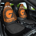 Personalized Giants Polynesian Car Seat Cover Tribal Chest and Sleeve Tattoo Heritage Warrior