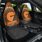 Personalized Giants Polynesian Car Seat Cover Tribal Chest and Sleeve Tattoo Heritage Warrior