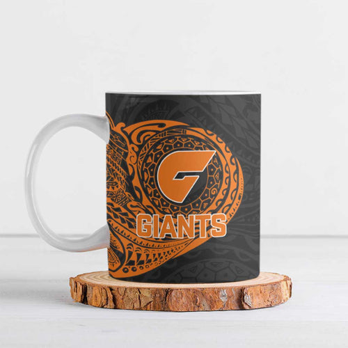Personalized Giants Polynesian Ceramic Mug Tribal Chest and Sleeve Tattoo Heritage Warrior