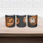 Personalized Giants Polynesian Ceramic Mug Tribal Chest and Sleeve Tattoo Heritage Warrior