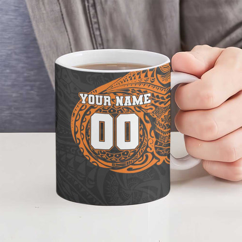 Personalized Giants Polynesian Ceramic Mug Tribal Chest and Sleeve Tattoo Heritage Warrior