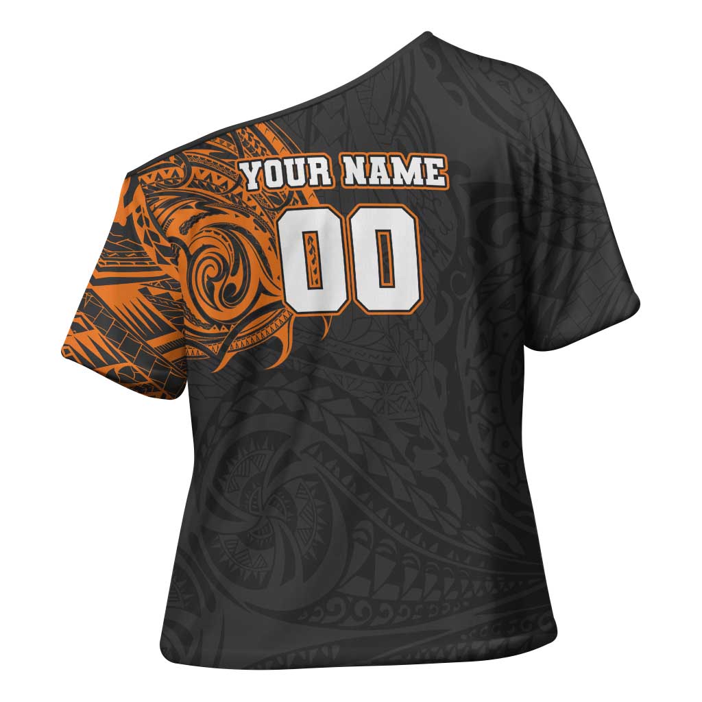 Personalized Giants Polynesian Cross Shoulder Shirt Tribal Chest and Sleeve Tattoo Heritage Warrior