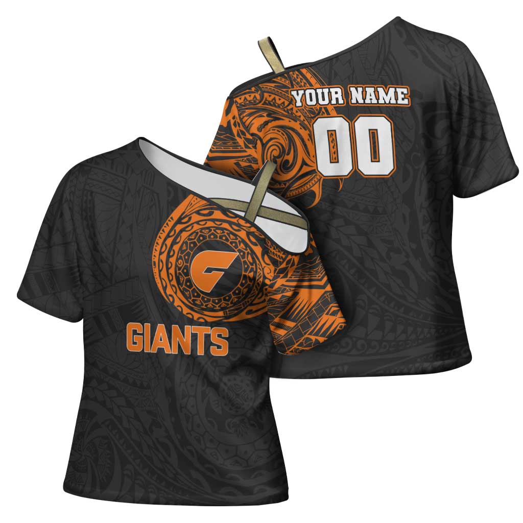 Personalized Giants Polynesian Cross Shoulder Shirt Tribal Chest and Sleeve Tattoo Heritage Warrior
