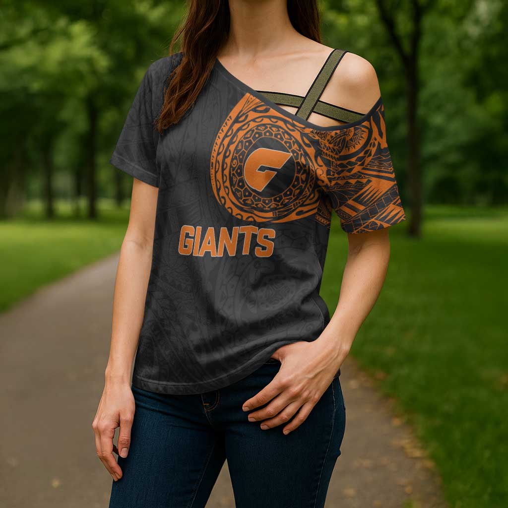 Personalized Giants Polynesian Cross Shoulder Shirt Tribal Chest and Sleeve Tattoo Heritage Warrior
