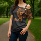 Personalized Giants Polynesian Cross Shoulder Shirt Tribal Chest and Sleeve Tattoo Heritage Warrior
