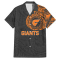 Personalized Giants Polynesian Family Matching Off Shoulder Maxi Dress and Hawaiian Shirt Tribal Chest and Sleeve Tattoo Heritage Warrior