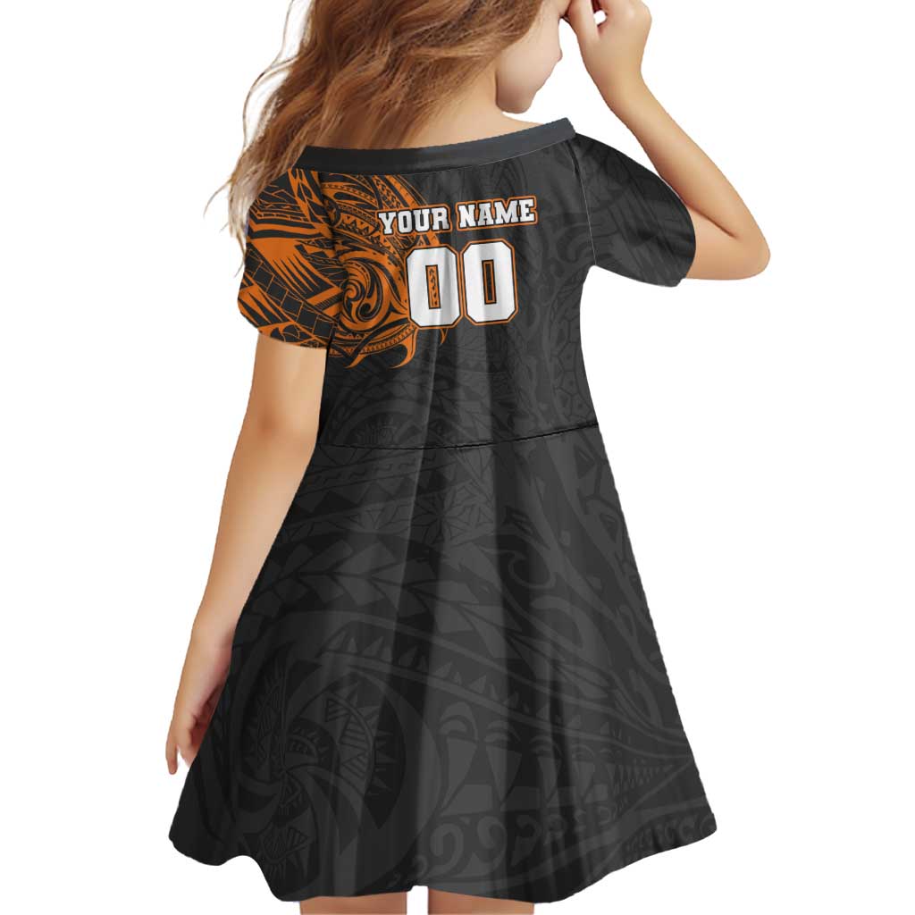 Personalized Giants Polynesian Family Matching Off Shoulder Short Dress and Hawaiian Shirt Tribal Chest and Sleeve Tattoo Heritage Warrior