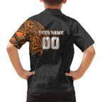 Personalized Giants Polynesian Family Matching Puletasi and Hawaiian Shirt Tribal Chest and Sleeve Tattoo Heritage Warrior