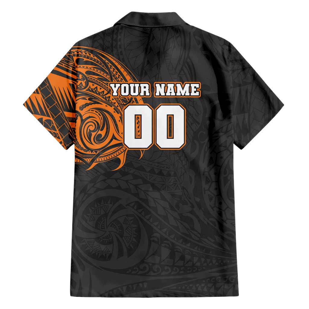 Personalized Giants Polynesian Family Matching Puletasi and Hawaiian Shirt Tribal Chest and Sleeve Tattoo Heritage Warrior
