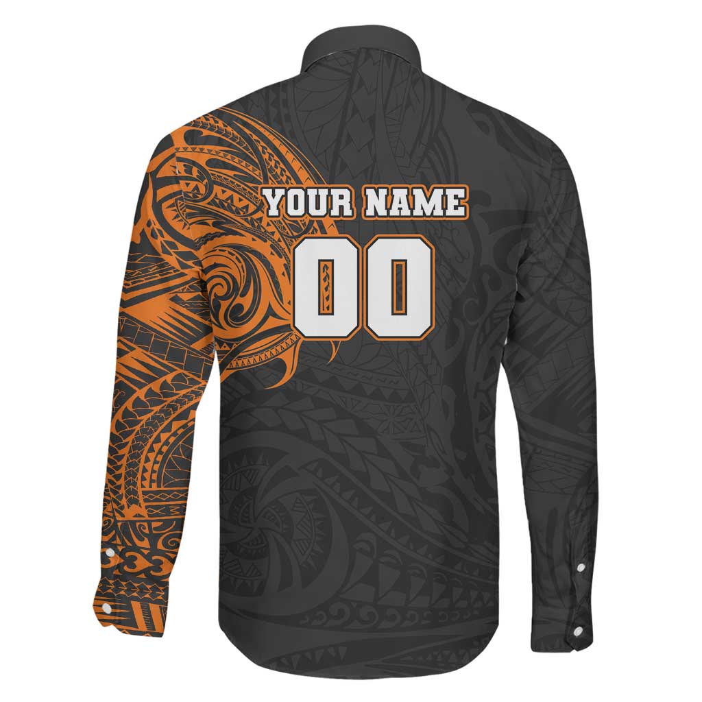Personalized Giants Polynesian Family Matching Short Sleeve Bodycon Dress and Hawaiian Shirt Tribal Chest and Sleeve Tattoo Heritage Warrior