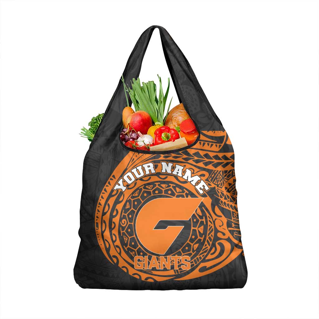 Personalized Giants Polynesian Grocery Bag Tribal Chest and Sleeve Tattoo Heritage Warrior