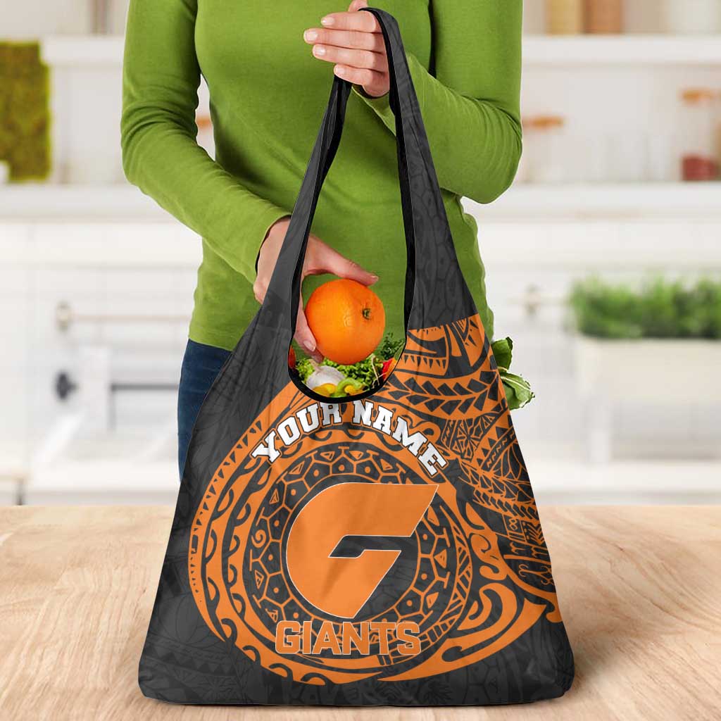 Personalized Giants Polynesian Grocery Bag Tribal Chest and Sleeve Tattoo Heritage Warrior