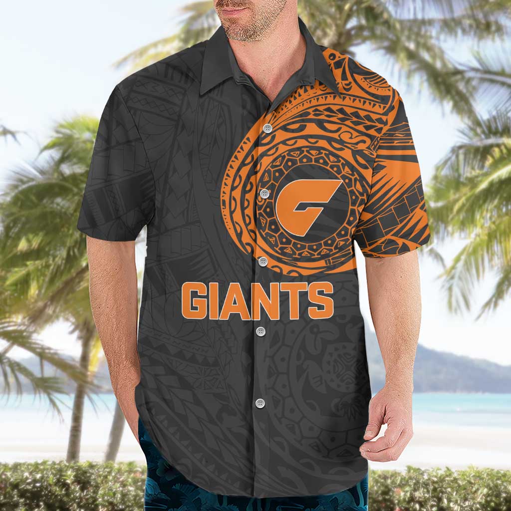 Personalized Giants Polynesian Hawaiian Shirt Tribal Chest and Sleeve Tattoo Heritage Warrior