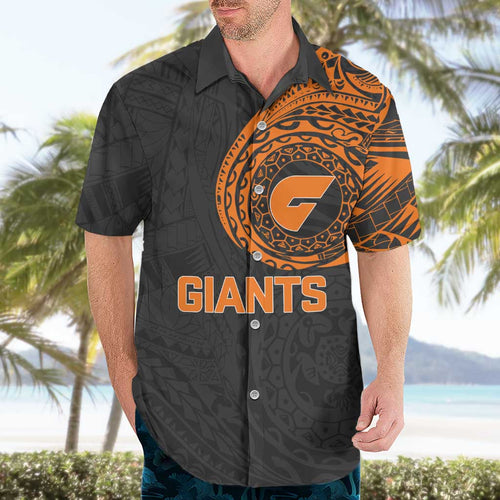 Personalized Giants Polynesian Hawaiian Shirt Tribal Chest and Sleeve Tattoo Heritage Warrior