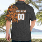 Personalized Giants Polynesian Hawaiian Shirt Tribal Chest and Sleeve Tattoo Heritage Warrior