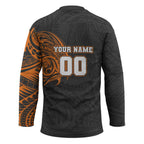 Personalized Giants Polynesian Hockey Jersey Tribal Chest and Sleeve Tattoo Heritage Warrior